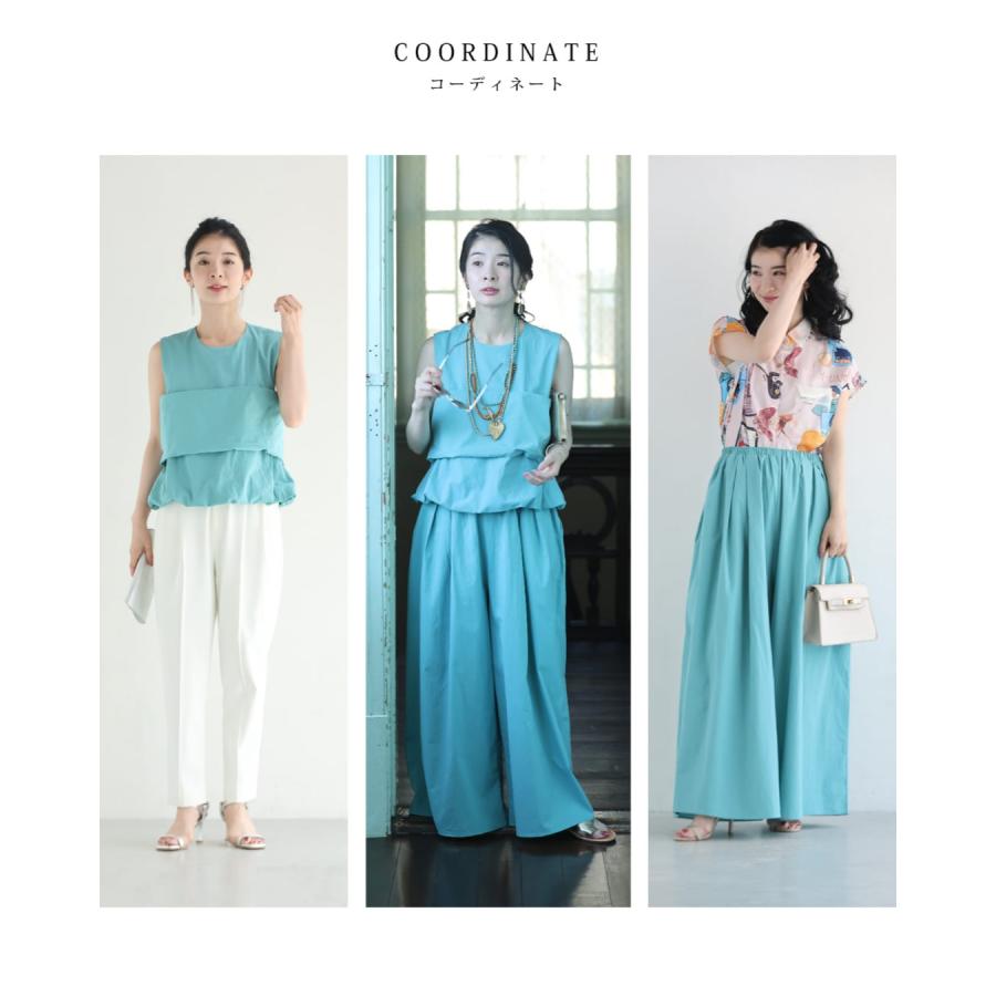 再入荷9月9日 バルーン裾プルオーバーとゆったりワイドパンツの2点セット【set】 cawaii w61480ps 涼感性 体型カバー 楽ちん 春 夏 綿 キレイめ シンプル コットン リゾート 旅行 セットアップ レディース ファッション 大人 ママ ミセス 30代 40代 50代 60代 福袋 バルーン裾プルオーバーとゆったりワイドパンツの2点セット : CAWAII