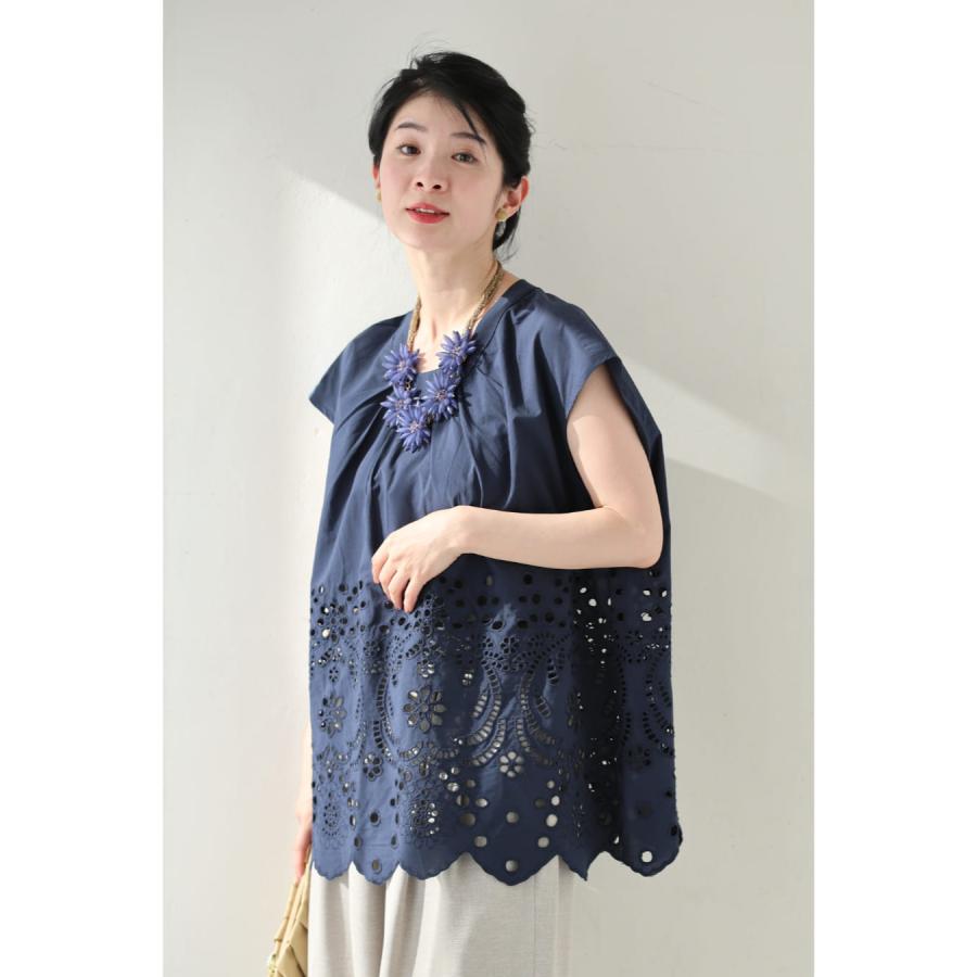 WEB限定】パンチングレースブラウス[品番：VISW0007550]｜VIS （ビス 