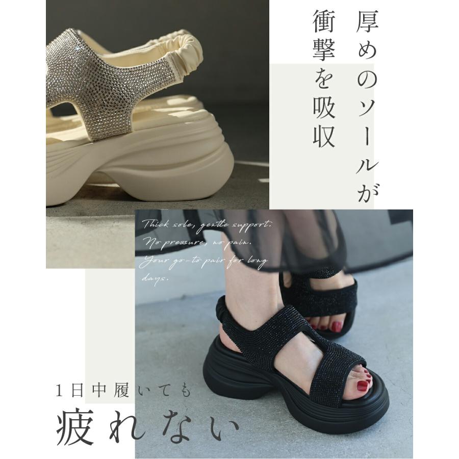 35から39対応 ラクして映える ビジューサンダルの画像
