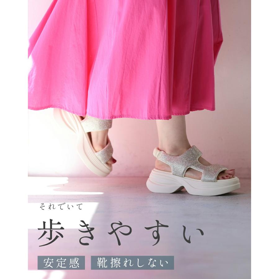 35から39対応 ラクして映える ビジューサンダルの画像