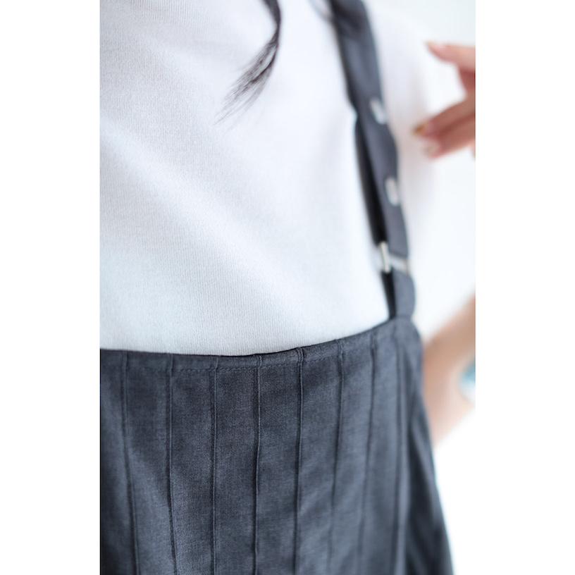 S L対応 French Pave 長さ調節可能 プリーツ流れるサスペンダーロングワンピース W French Pave 通販 Yahoo ショッピング