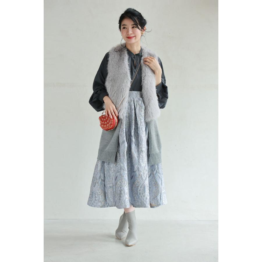 再入荷1月30日 【コーデセット】 上品さを格上げ。ラグジュアリーお出かけコーデ3点セット トップス ベスト スカート レディース ファッション 秋 冬 重ね着 レイヤード cawaii w6s00156 日常使い キレイめ ミセス 30代 40代 50代 福袋 上品さを格上げ ラグジュアリーお出かけコーデ3点セット : CAWAII