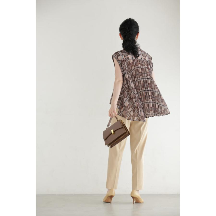 チェックシャツとプリーツラップスカートの2点セット ペチコート付き