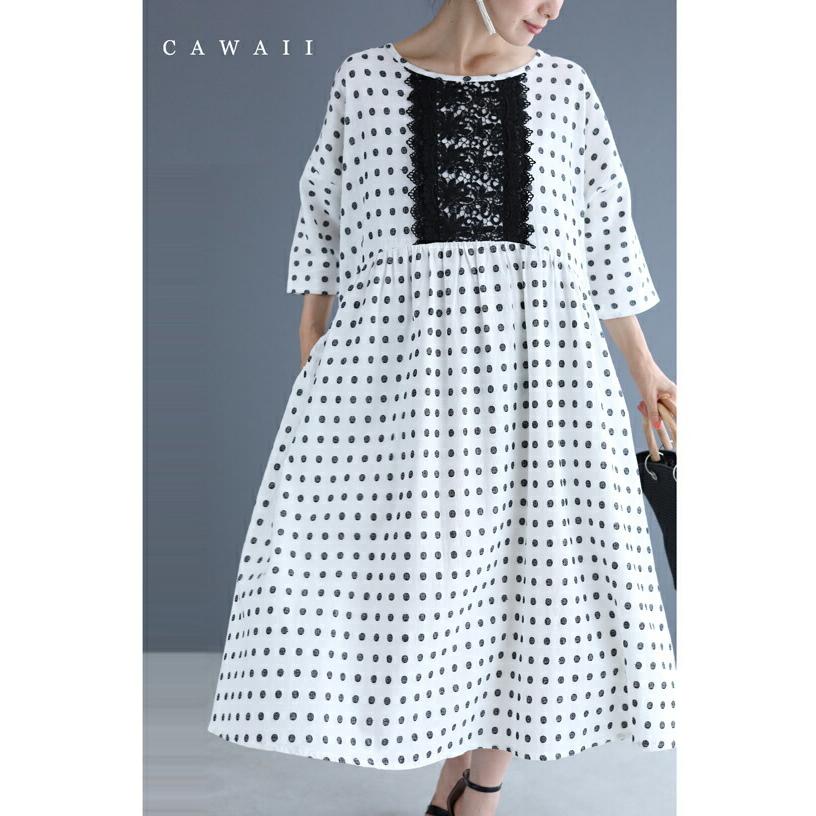 Cawaii 愛らしい水玉刺繍のレースワンピース6月11日22時販売新作 W Cawaii 通販 Yahoo ショッピング