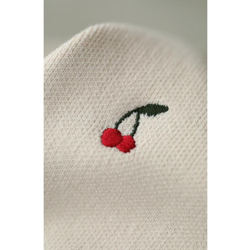 SからL対応 さくらんぼ実る刺繍ニットプルオーバートップス : CAWAII