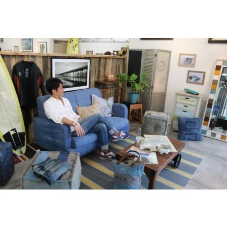 ジーンズソファ 2人掛2シーター デニムW140×82×H82（SH40) 特殊大型