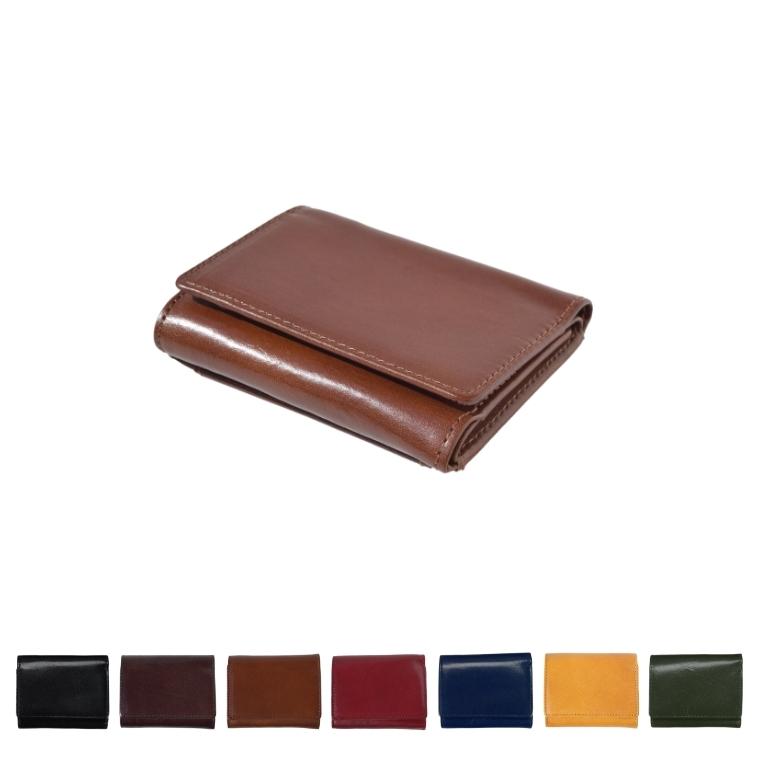 イタリアンレザー／三つ折りコンパクトウォレット／財布／三つ折り財布