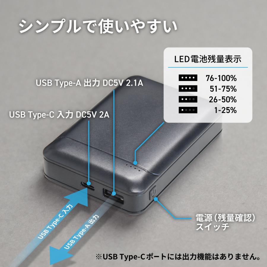 モバイルバッテリー 10000mAh ファンベスト 小型 軽量 大容量 iPhone