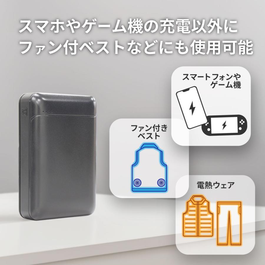 モバイルバッテリー 10000mAh ファンベスト 小型 軽量 大容量 iPhone