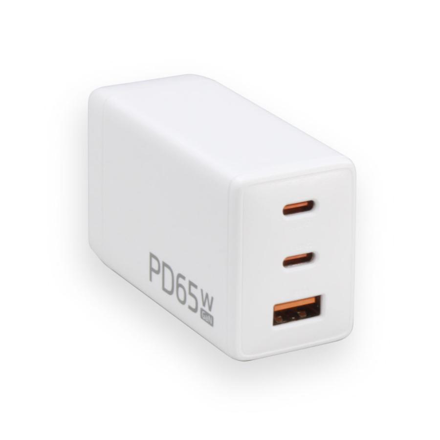 PD65W USB充電器 AC 充電器 USB ×3（C ×2・A ×1） GaN 最大65W PC充電