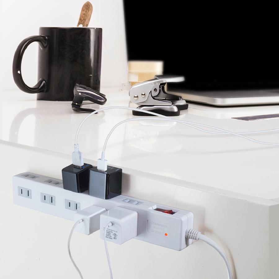 延長コード 1m 電源タップ マグネット付 電源タップ コンセント10個口