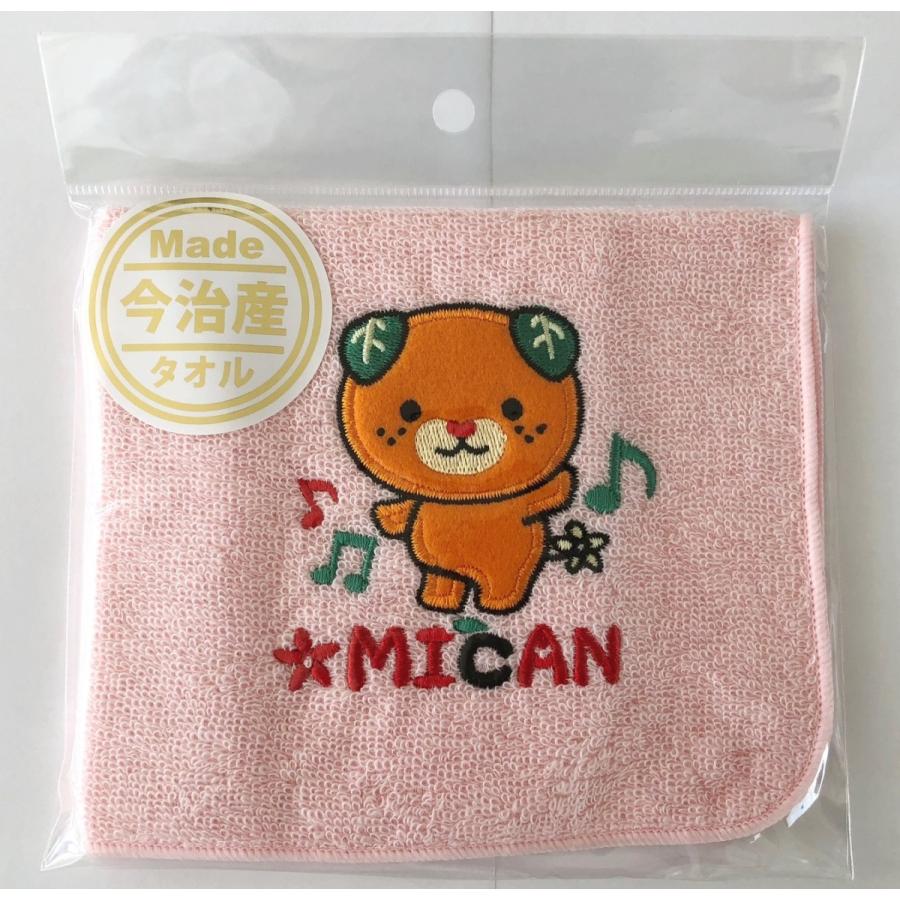 愛媛県今治産タオル使用!みきゃん刺繍ハンドタオル 1枚 ピンク : fresh