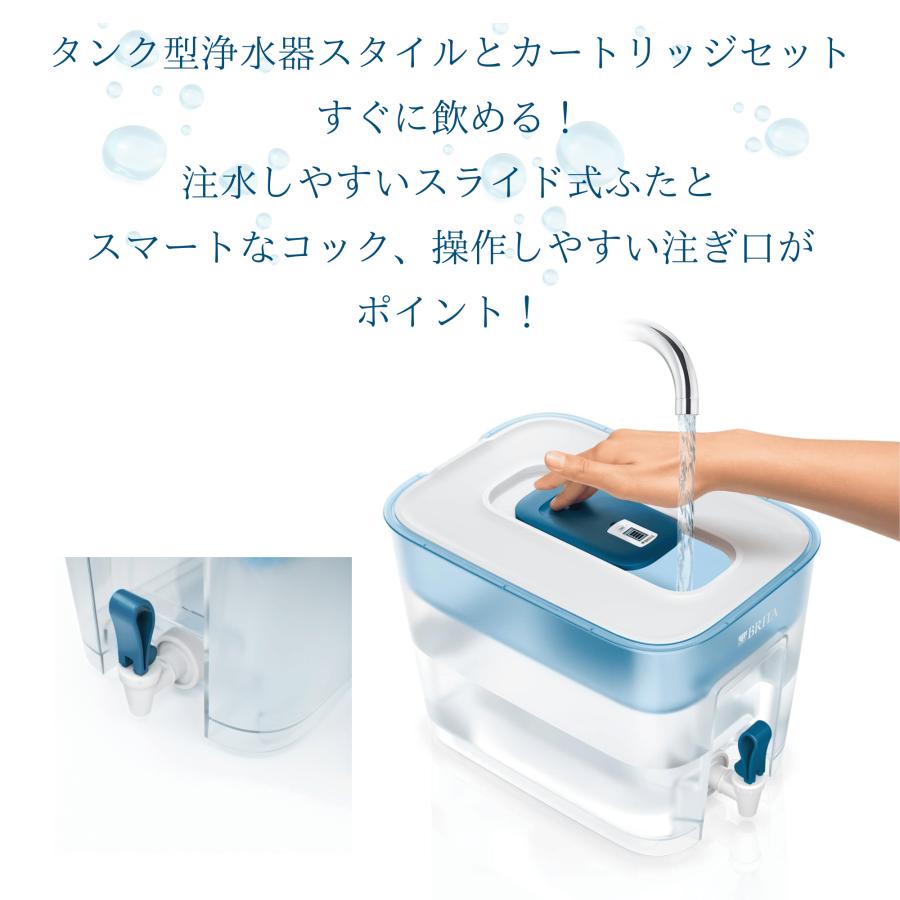 BRITA（ブリタ） タンク型 浄水器 フロー 4.85L ベーシックブルー 液晶
