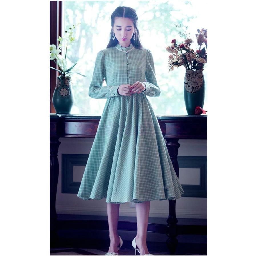 大人気 新品 長袖マキシワンピース フレアワンピース お嬢様ワンピ レディース スタンドカラー 長袖 前開き チェック柄 レトロ ハイウエスト 優雅 17春新作 as280 Fresh Fashion 通販 Yahoo ショッピング