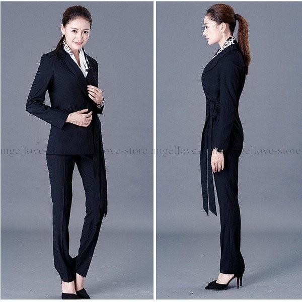 人気 スーツ レディース リボン付ジャケット パンツスーツ 2点セット ビジネス セレモニー対応 事務服 通勤 就活 Olブラウス 大きいサイズ 女性 スーツ Dvw16p107 Fresh Fashion 通販 Yahoo ショッピング