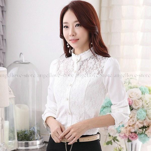 人気 レディースシャツ 長袖 ブラウス 立ち襟 レースホワイト ブラウス スーツ インナー 卒業式 卒園式 就活 女性 通勤 大きいサイズ Ol トップス Dvw16p113 Fresh Fashion 通販 Yahoo ショッピング