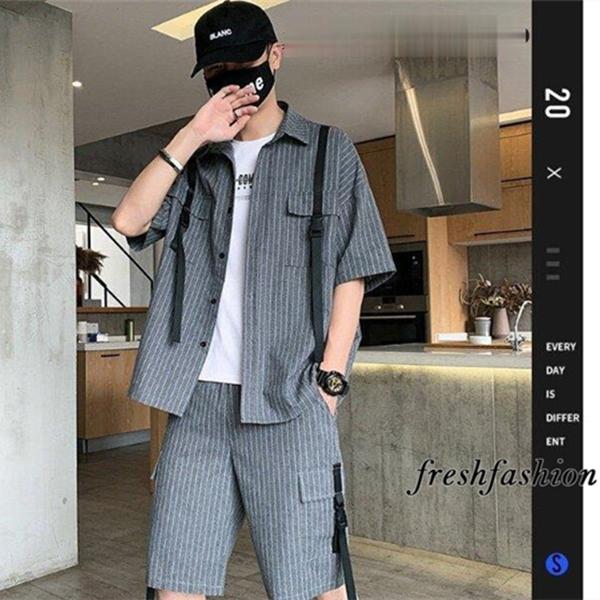 セットアップ メンズ 夏上下セット 吸汗 シャツ 半袖 丸首 薄手 ショートパンツ大きいサイズ カジュアル おしやれ 新作 21春の新作