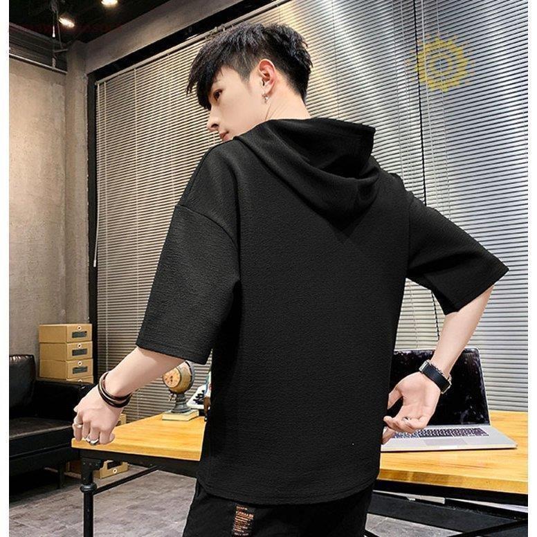 激安通販新作 パーカー 3色 代30代40代 夏 お兄系 Tシャツ フェイクレイヤード カジュアル フード付き トップス プリント 半袖 プルオーバー スウェット おしゃれ メンズ パーカー サイズ M Www We Job Com