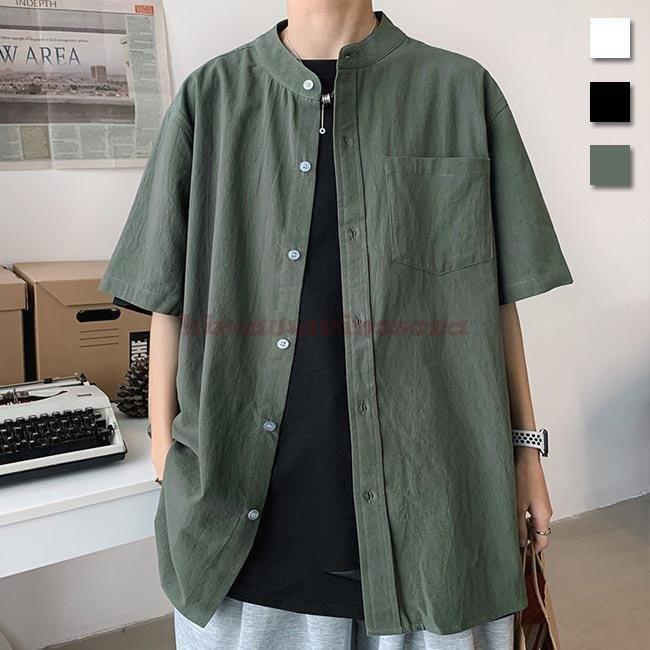 半袖シャツ メンズ シャツ 夏 カジュアルシャツ 無地 ライトアウター お洒落 重ね着 ゆったり Sale 94 Off メンズシャツ 半袖 サマー シャツ