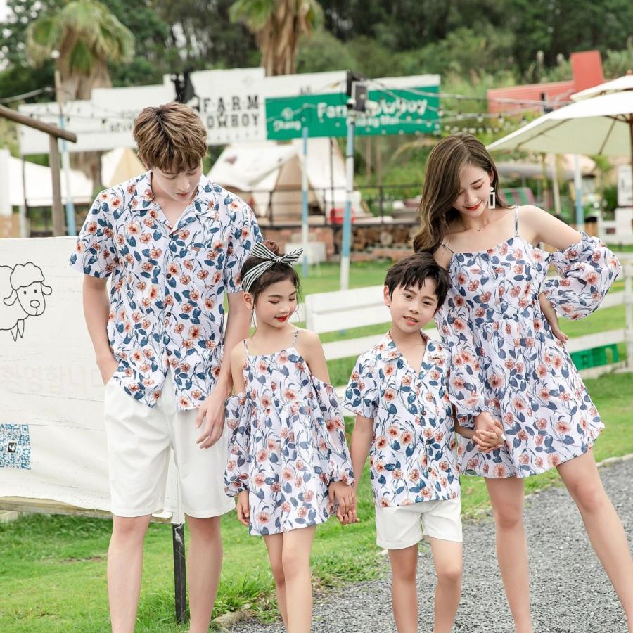 アロハシャツ メンズ キッズ 親子 リンク コーデ 親子 ペアルック 親子お揃い 母の日 親子ペア カップル服 花柄リゾートワンピース 上下セットアップ 夏 海 Ff8619 Fresh Fashion 通販 Yahoo ショッピング