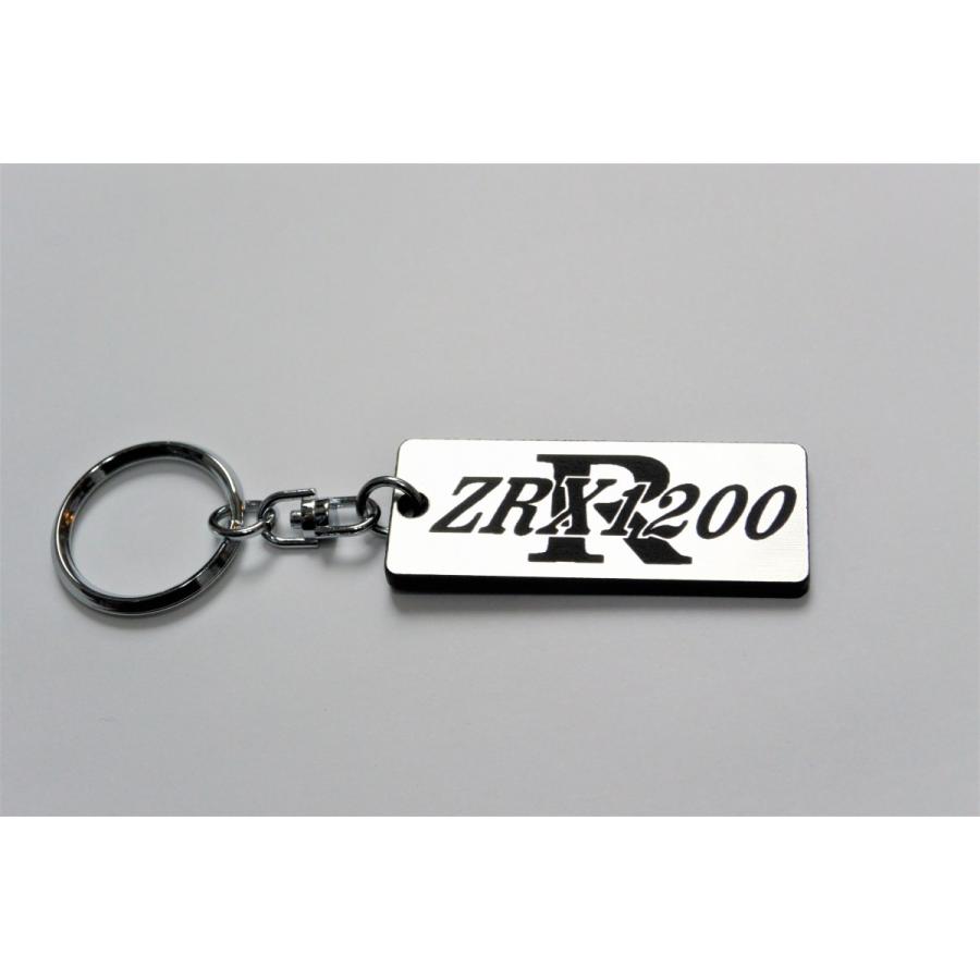 A-230-2 ZRX1200R 2層アクリル製 銀黒 2重リング キーホルダー