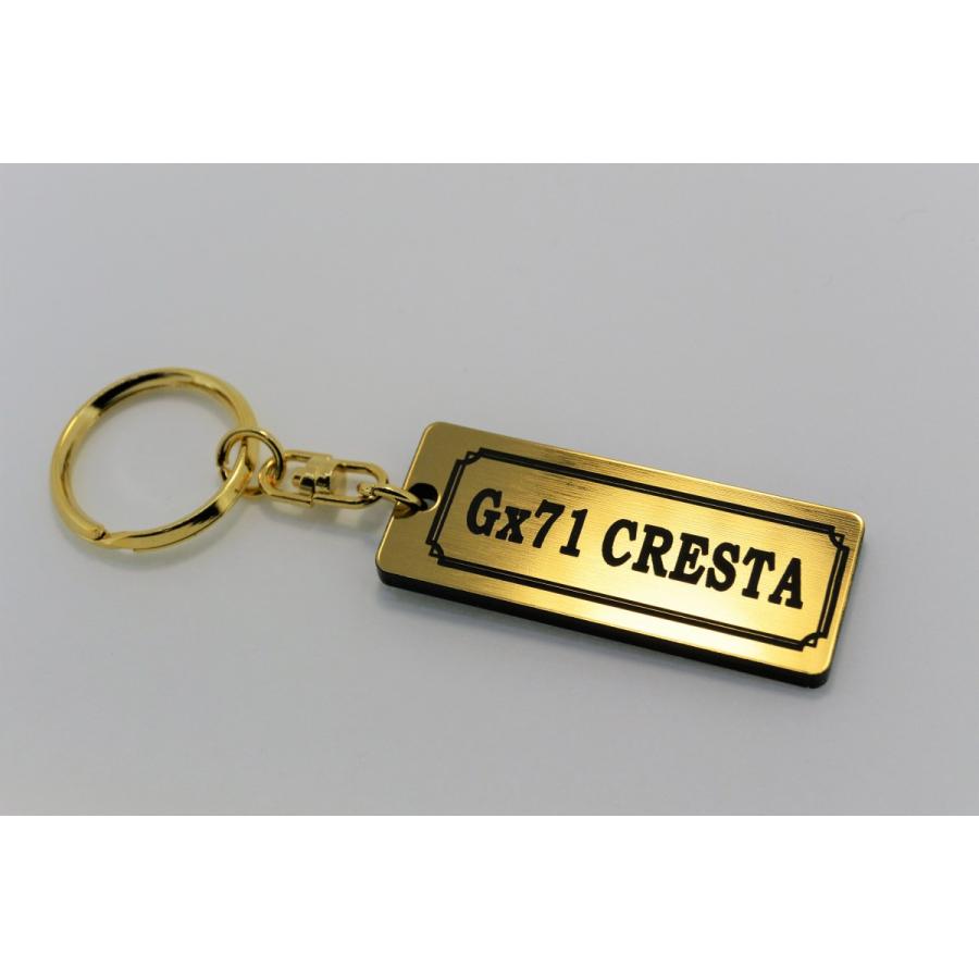 A-411-1 Gx71CRESTA 2層アクリル製 金黒 2重リング キーホルダー