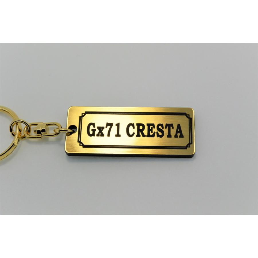 A-411-1 Gx71CRESTA 2層アクリル製 金黒 2重リング キーホルダー