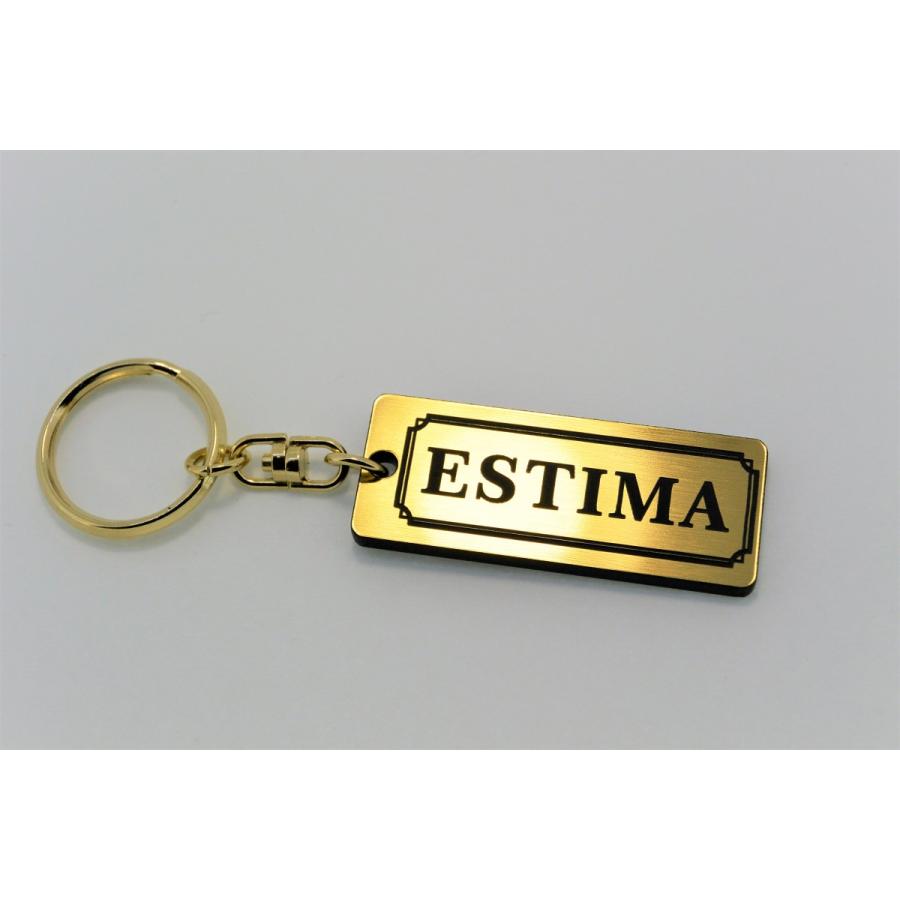 A-415-1 ESTIMA 2層アクリル製 金黒 2重リング キーホルダー キーレス