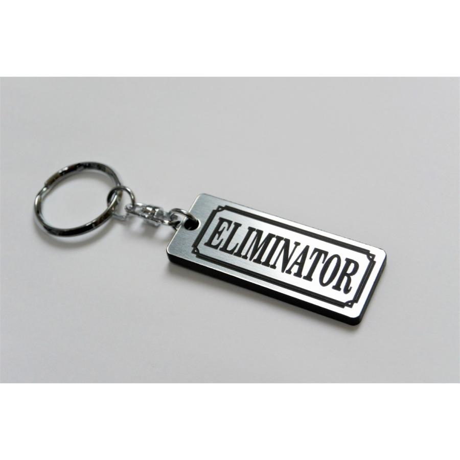 A-43-2 ELIMINATOR 2層アクリル製 銀黒 2重リング キーホルダー