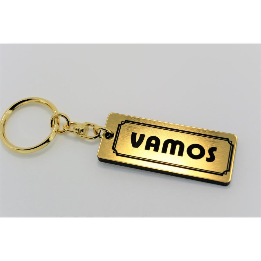 A-461-1 VAMOS 2層アクリル製 金黒 2重リング キーホルダー