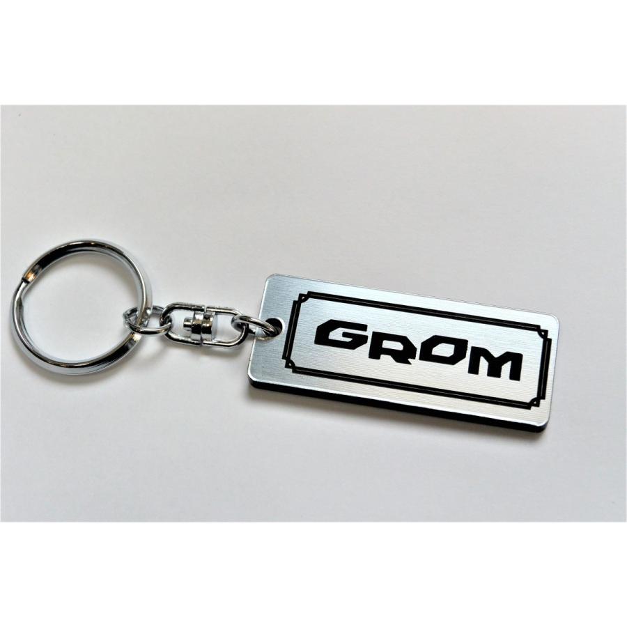 A-527-2 GROM 2層アクリル製 銀黒 2重リング キーホルダー