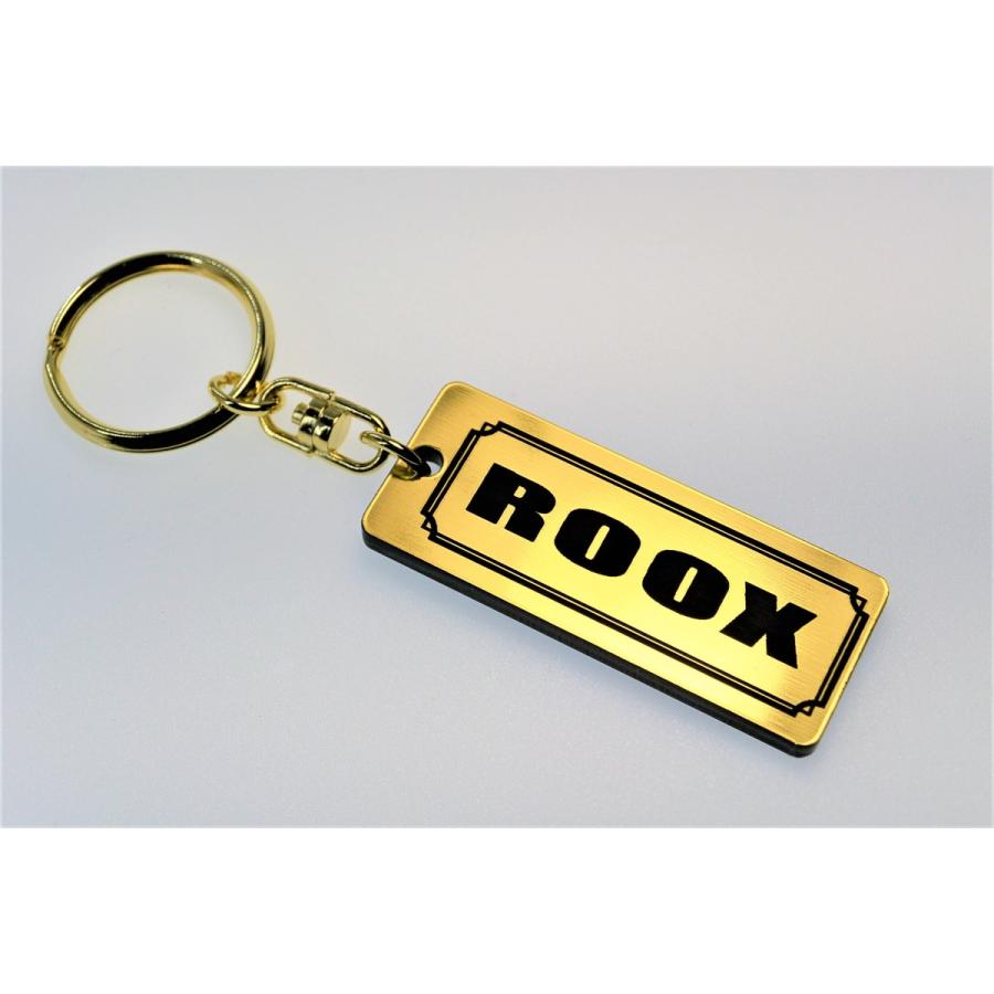 A-621-1 ROOX 2層アクリル製 金黒 2重リング キーホルダー キーレス