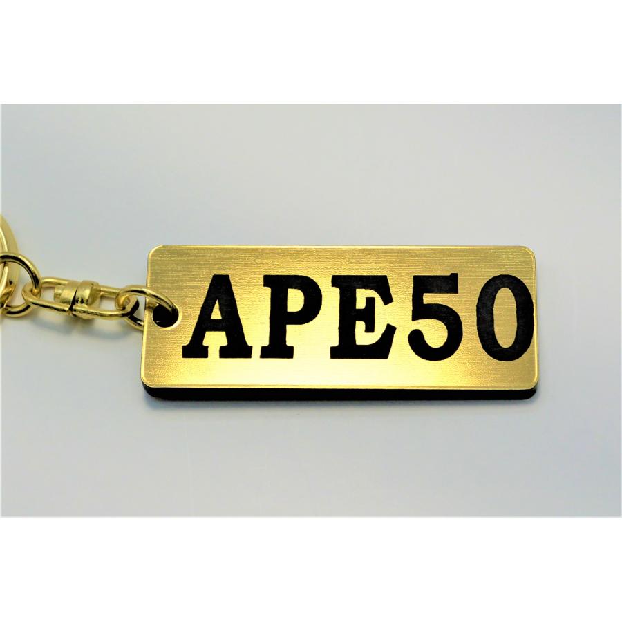 A-638-1 APE50 2層アクリル製 金黒 2重リング キーホルダー エイプ50