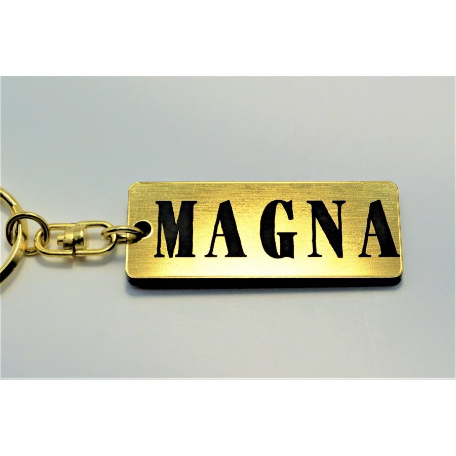 A-647-1 MAGNA 2層アクリル製 金黒 2重リング キーホルダー マグナ50