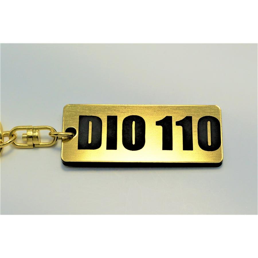 A-649-1 DIO 110 2層アクリル製 金黒 2重リング キーホルダー ディオ