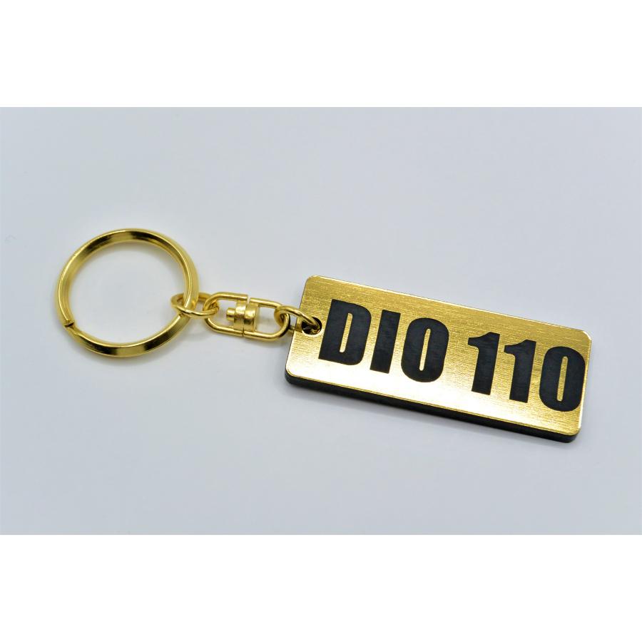 A-649-1 DIO 110 2層アクリル製 金黒 2重リング キーホルダー ディオ