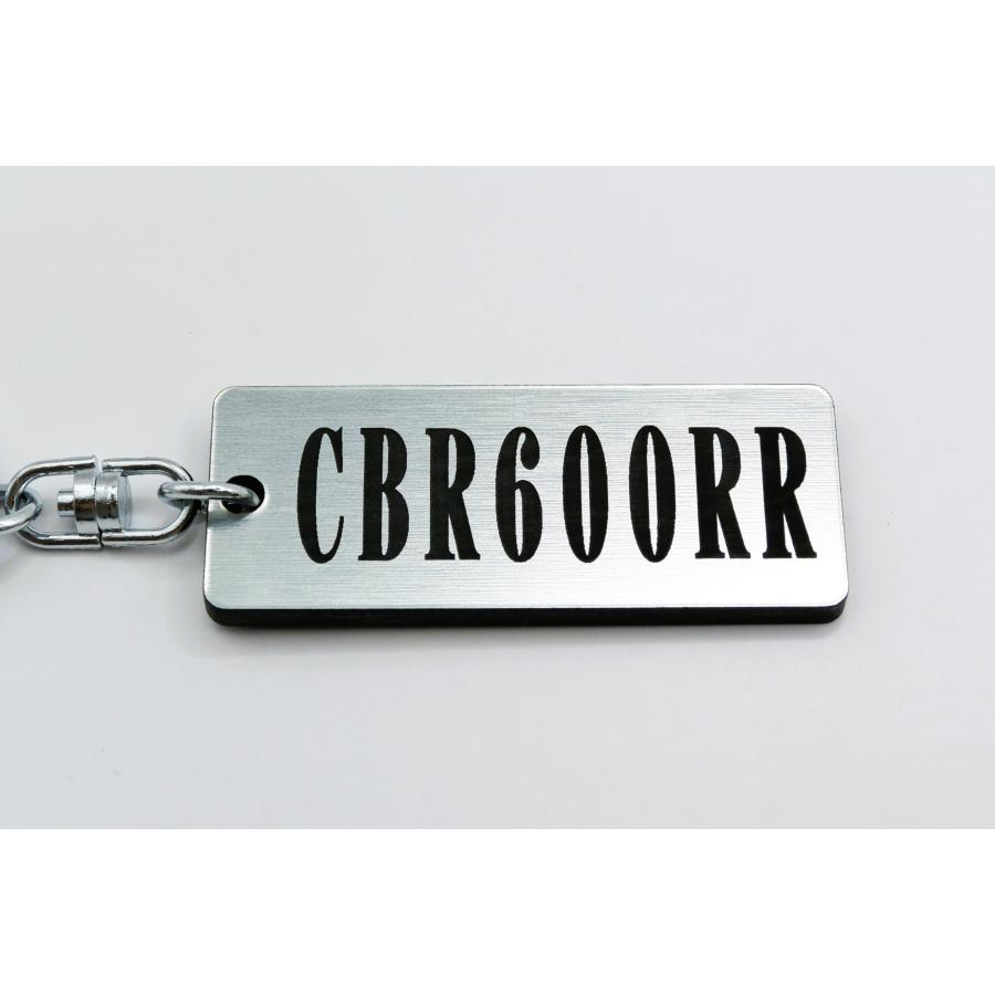 A-699-2 CBR600RR 2層アクリル製 銀黒 2重リング キーホルダー
