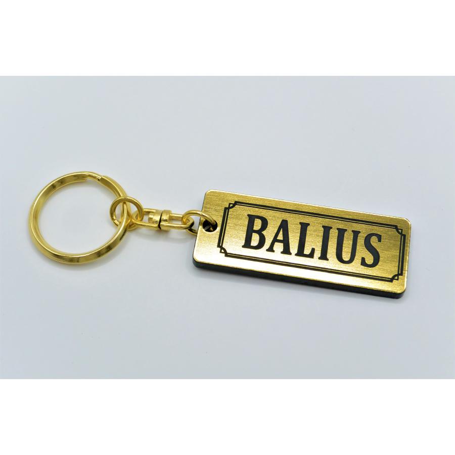 A-730-1 BALIUS 2層アクリル製 金黒 2重リング キーホルダー バリオス