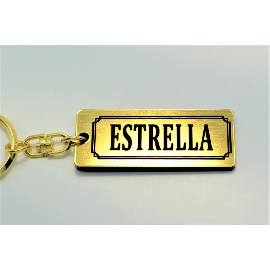 A-801-1 ESTRELLA 2層アクリル製 金黒 2重リング キーホルダー
