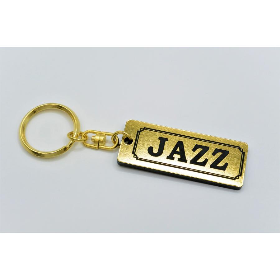 SWAGGキーホルダー AA-242-1 JAZZ 2層アクリル製 金黒 2重リング キーホルダー ジャズ