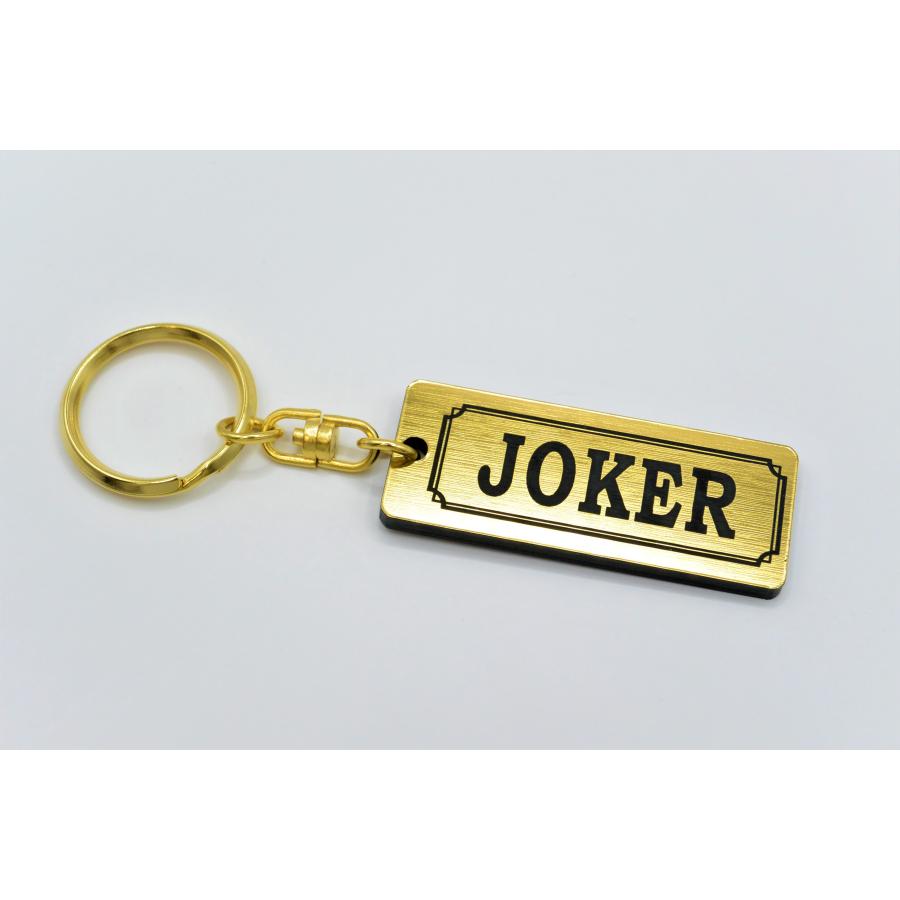 AA-243-1 JOKER 2層アクリル製 金黒 2重リング キーホルダー