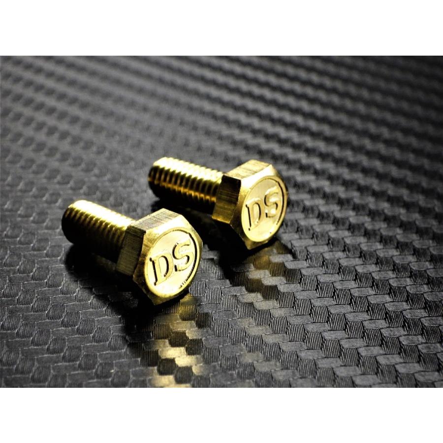 C-13 DS 浮き文字 真鍮製 M6×15 2本1セット ナンバーボルト ドラッグ