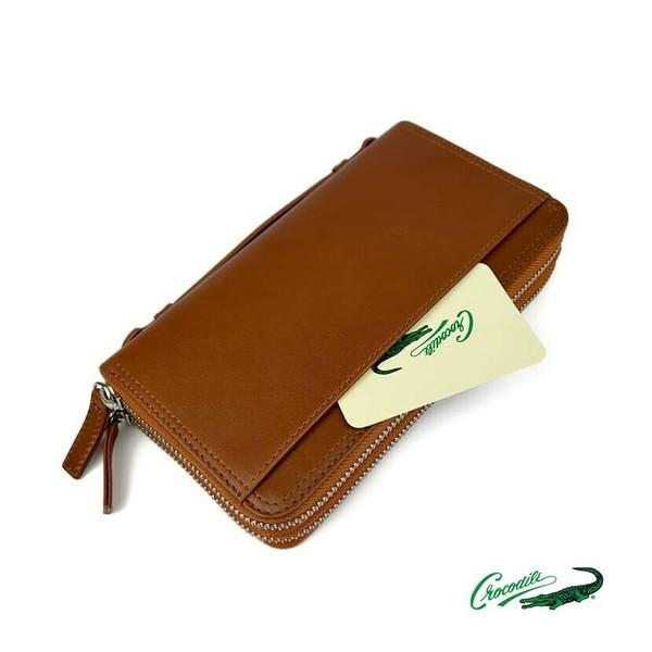 CROCODILE (クロコダイル) レザー (牛革) ダブルラウンドジップ 長財布