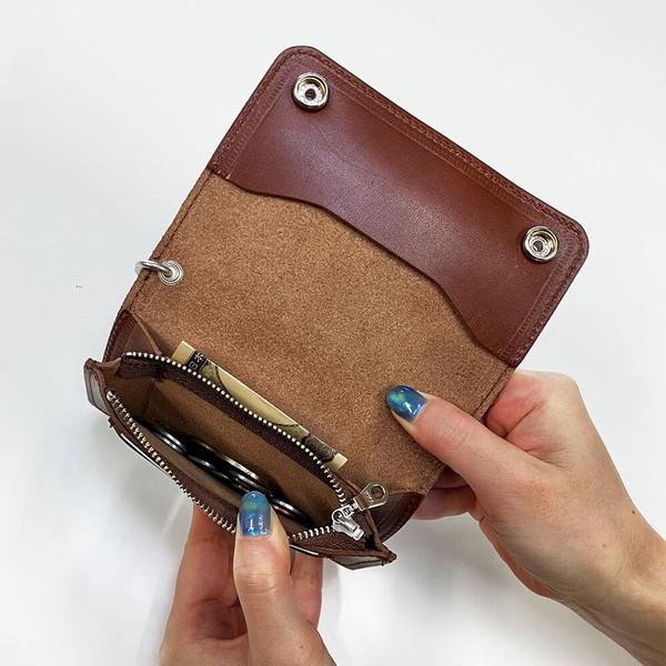 栃木レザー　トラッカー財布　ミドル 日本製 栃木レザー フルベジタブルタンニン トラッカー スナップ