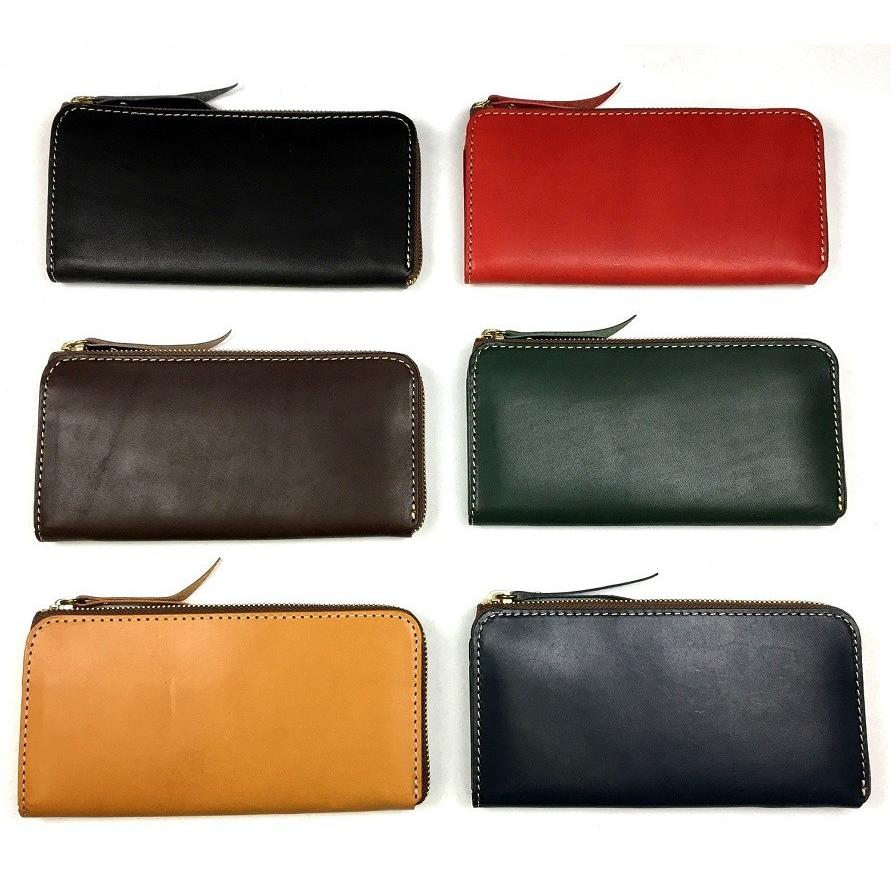 LIBERO（リベロ）日本製 栃木レザー（ヌメ革） L字 ラウンドジップウォレット / L字ラウンドファスナー長財布