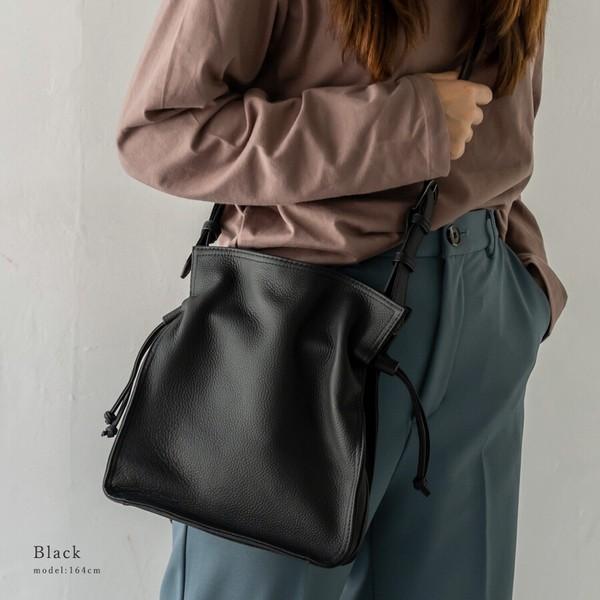 【日本限定✨美品】ディーゼル　ショルダーバッグ　巾着　レザー　ブラック　正規品 楽天市場】巾着バッグ ショルダーバッグ ポシェット WAKU 本革