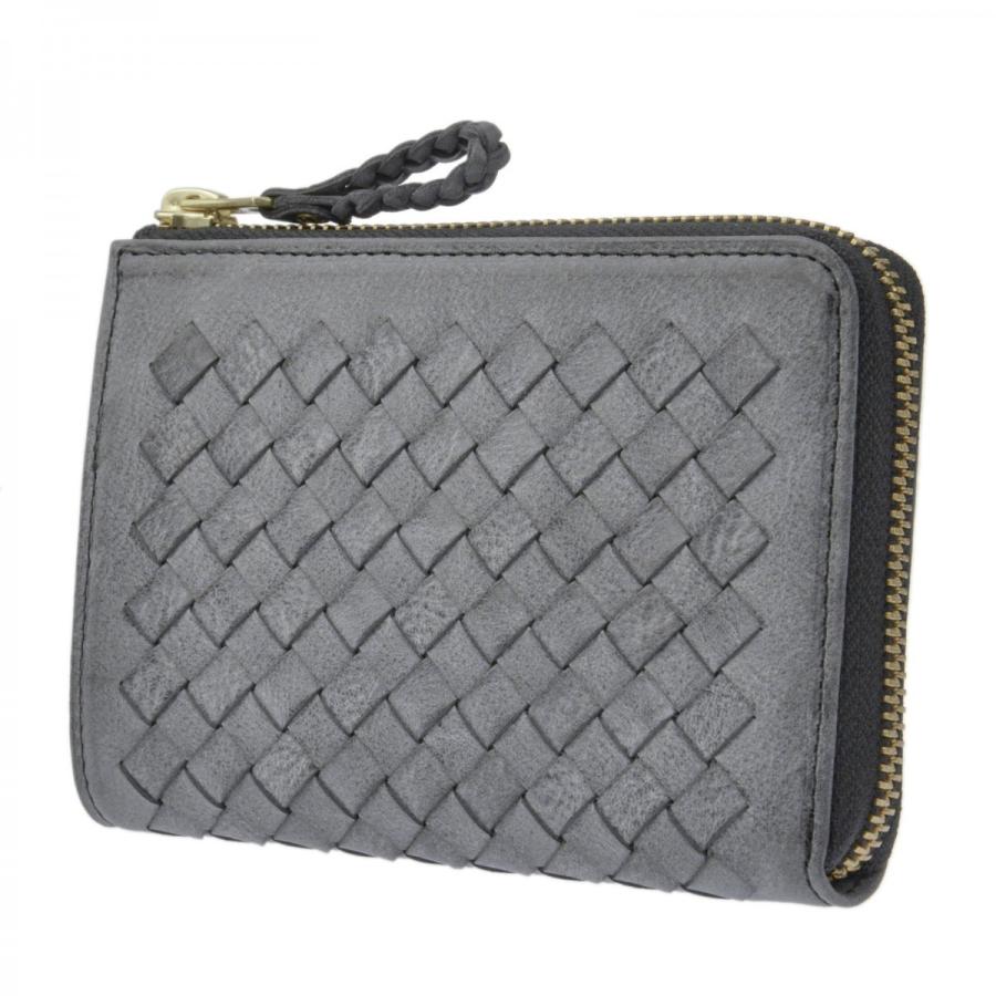 SONNE（ゾンネ）SIBILLA(シビラ) ロウ引き ベジタブルタンニンレザー メッシュ L字ファスナー 二つ折り財布