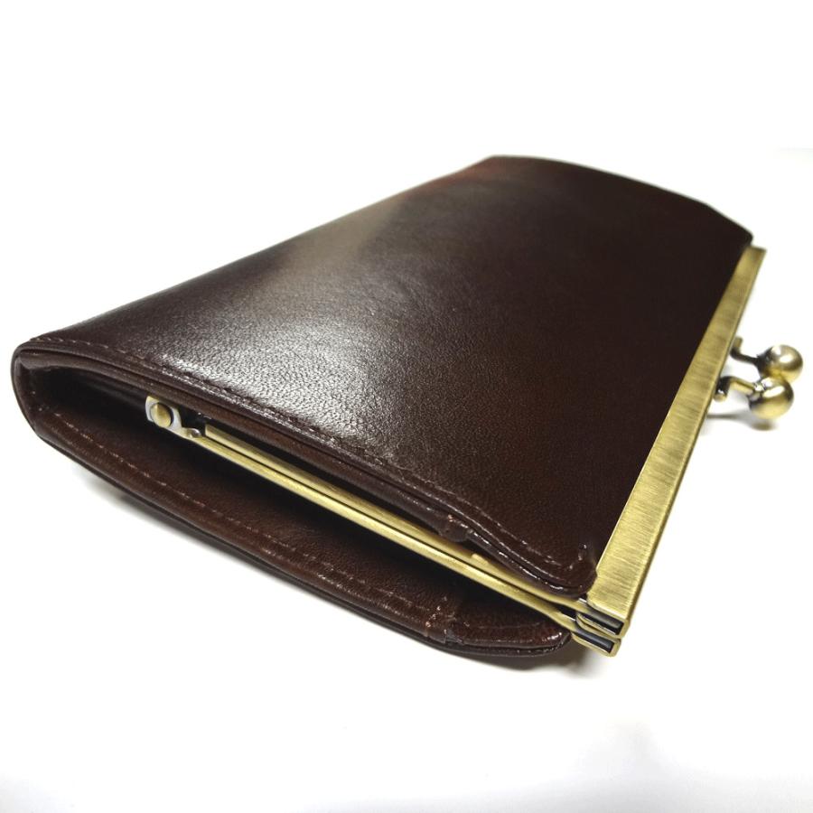 イタリアンレザー がま口 ロングウォレット 長財布 / カードポケット18