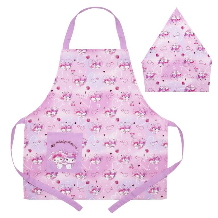 sanrio（サンリオ） エプロン 三角巾 セット キッズ 子供 女の子 110cm