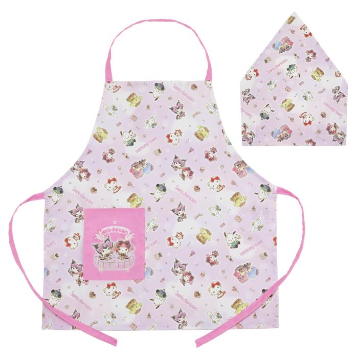 sanrio（サンリオ） エプロン 三角巾 セット キッズ 子供 女の子 110cm